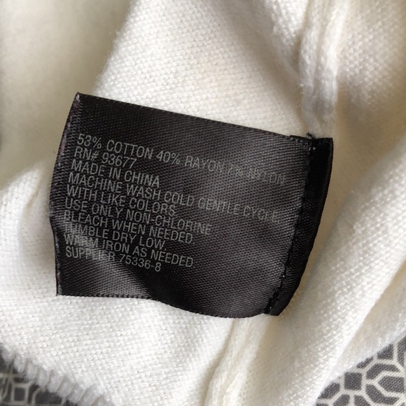 Cream Colored Cotton Rayon mix Knit 3/4 Sleeve with Boat Neck Worthington - Picture 7 of 8